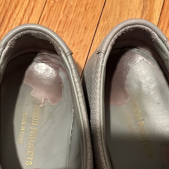 Common Projects Perforated Gray Leather Training Sneakers Shoes - Picture 8 of 8